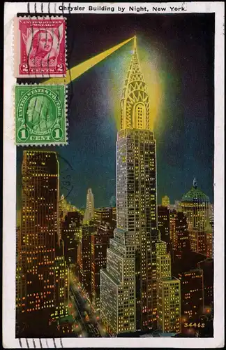 Manhattan-New York City Hochhaus Skyscraper Chrysler Building by Night 1931