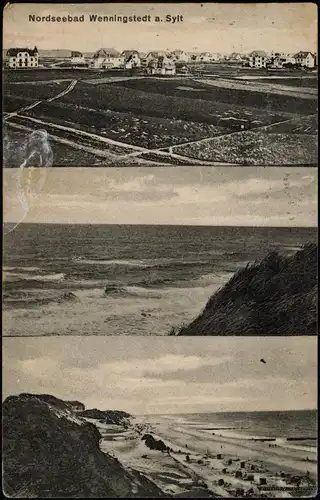 Ansichtskarte Wenningstedt-Braderup (Sylt) 3 Bild Stadt, Strand 1924