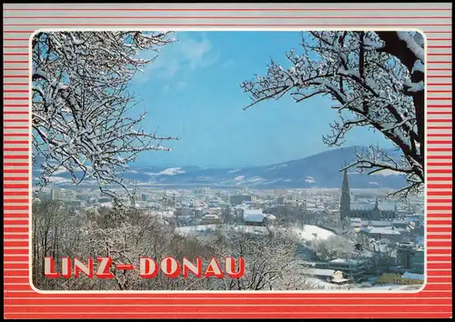 Ansichtskarte Linz Panorama-Ansicht Winter 1990