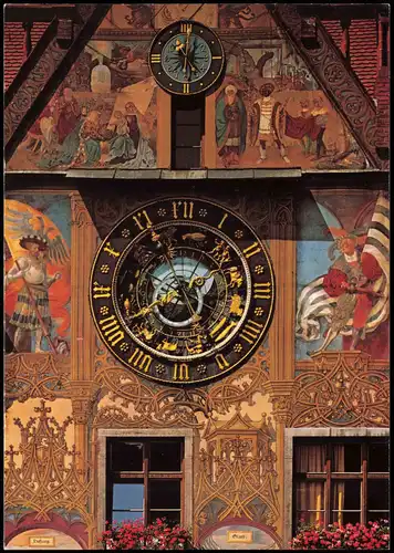 Ansichtskarte Ulm a. d. Donau Ostflügel des Rathauses - Uhr 1993