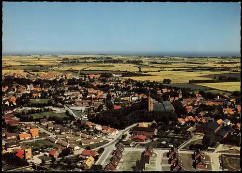 Burg auf Fehmarn Ostseebad Luftbild Gesamtansicht vom Flugzeug aus 1966