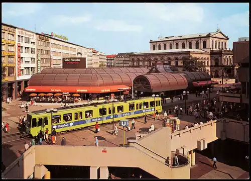 Ansichtskarte Hannover Café Kröpcke Mövenpick, Tram Straßenbahn 1975