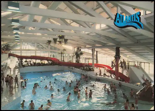 Ansichtskarte Herzogenaurach ATLANTIS (Freizeit-Hallenbad) 1990