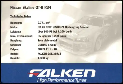 Sport Motorsport (Auto): Nissan Skyline GT-R R34 am Nürburgring 2000