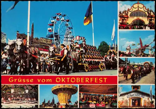Ansichtskarte München Oktoberfest Einzug der Wiesn-Wirte 1977 Sonderstempel