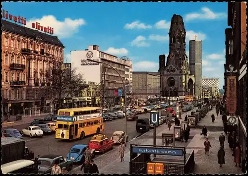 Charlottenburg-Berlin Kurfürstendamm und  Gedächtniskirche 1963