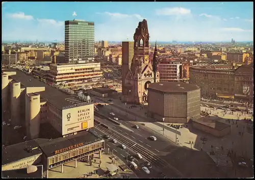 Charlottenburg-Berlin Kaiser-Wilhelm-Gedächtniskirche und Europa-Center 1975
