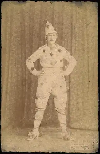Ansichtskarte  Schausteller Clown Foto: Bauer Apolda 1918