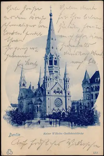 Charlottenburg-Berlin Kaiser-Wilhelm-Gedächtniskirche - Blaudruck 1899