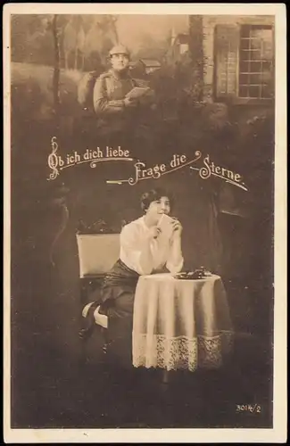 Militaria  1. WK (World War I.) Soldaten-Liebe 1916   Feldpoststempel