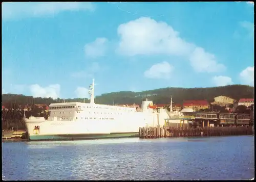 Ansichtskarte Sassnitz Fährschiff "Rostock" 1981