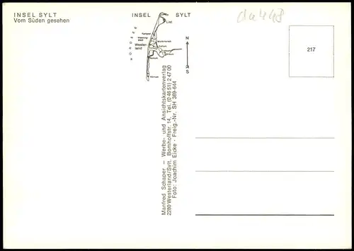 Ansichtskarte Sylt Insel Sylt Vom Süden gesehen (Luftaufnahme) 1980