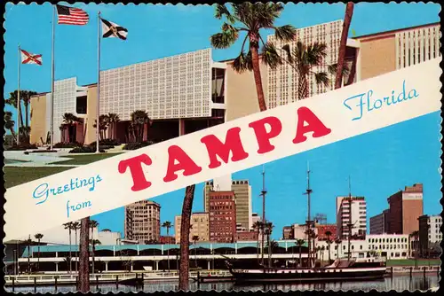Tampa Greetings TAMPA Florida UNIVERSITY OF SOUTH FLORIDA, SKYLINE 1970