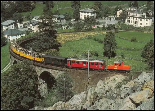 Ansichtskarte  Elektro Lokomotive Ge 2/2 Nr 161 Viadukt Brust 1989