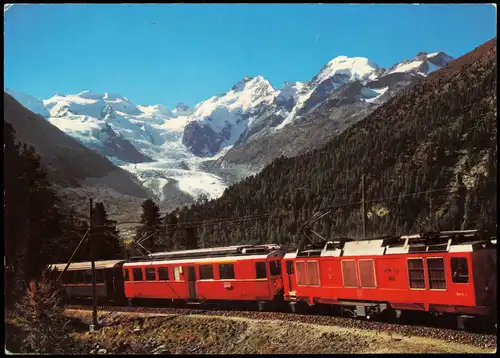 .Graubünden Berninabahn Bellavista, Piz Bernina und Piz Morteratsch 1992