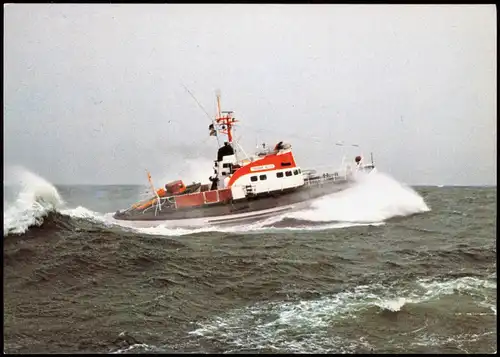 Ansichtskarte  Seenotkreuzer mit Tochterboot THEODOR HEUSS 1980