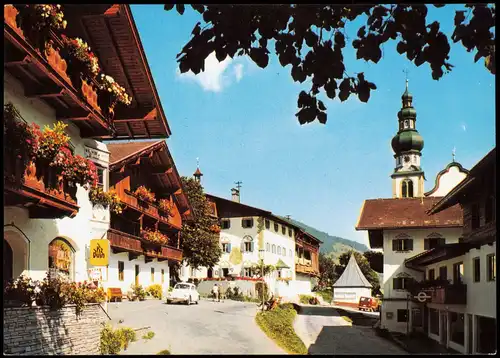 Oberau-Wildschönau Tirol Ortsansicht, Strassen-Ansicht, VW Käfer 1980