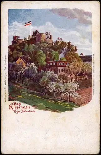 Ansichtskarte Bad Kissingen Künstlerkarte Ruine Bodenlaube 1911