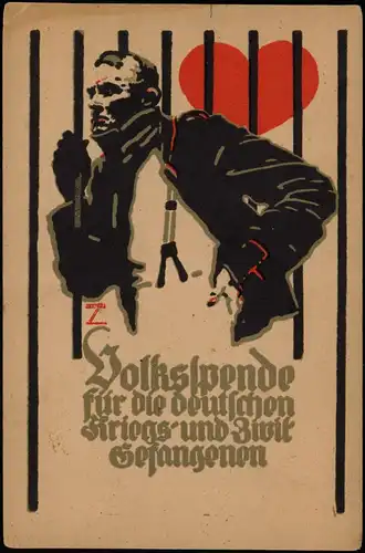 Volksspende Zur Erinnerung an die für die deutschen Kriegs-Zivilgefangenen 1916