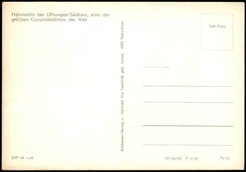 Uftrungen-Südharz DDR Mehrbildkarte Gipshöhle Heimkehle im Südharz 1974