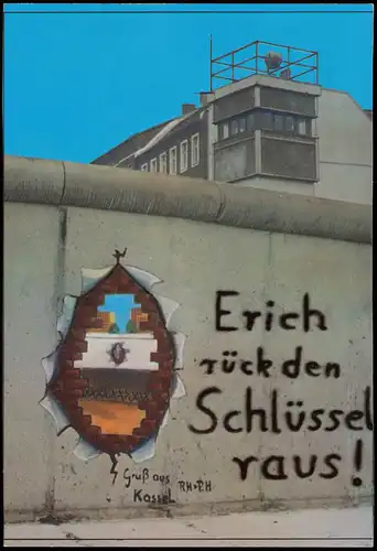 Ansichtskarte Mitte-Berlin Bernauer Straße Mauer - Wall - Grafitty 1980
