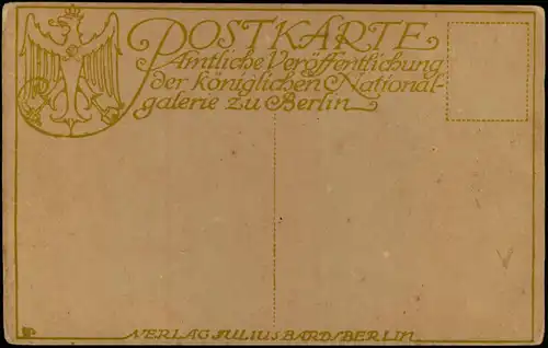 Künstlerkarte: Gemälde   MUTTER UND KIND IN DER LAUBEGalerie Berlin 1915
