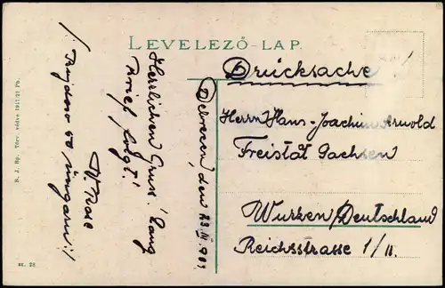 Postcard .Ungarn Trachten Typen - Ungarn Magyar Brautpaar 1909