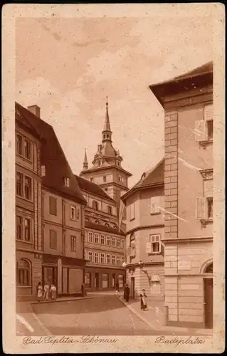Postcard Teplitz-Schönau Teplice Badeplatz 1928
