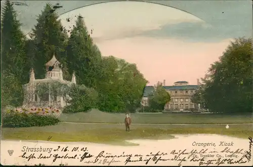 CPA Straßburg Strasbourg Park an der Orangerie, Kiosk 1903