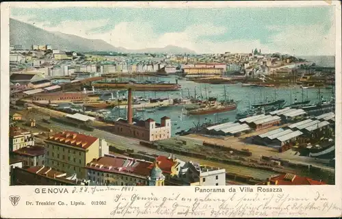 Cartoline Genua Genova (Zena) Panorama da Villa Rosazza 1901