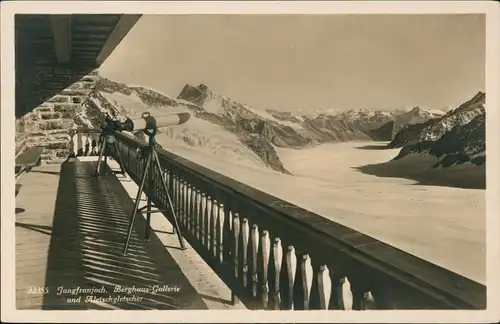 Lauterbrunnen Jungfraujoch, Berghaus-Gallerie und Aletschgletscher 1930