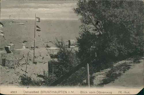 Brunshaupten-Kühlungsborn Strand Küste Blick vom Dünenweg 1920