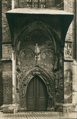 Ansichtskarte Frankfurt (Oder) Portal a. d. Marienkirche 1920