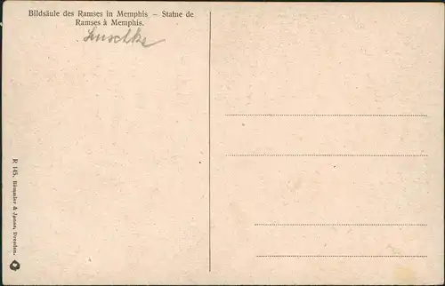 Postcard Memphis Bildsäule des Ramses in Memphis Ramses à Memphis 1910
