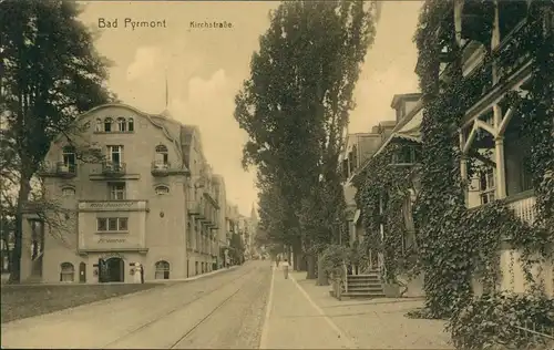 Ansichtskarte Bad Pyrmont Kirchstraße. 1912