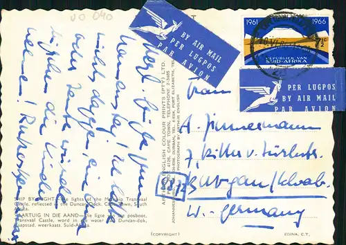 Postcard Kapstadt Kaapstad Umland-Ansicht, Schiff im Hafen 1966