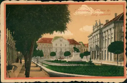 Postcard Steinamanger Szombathely Cemplom tér. 1921