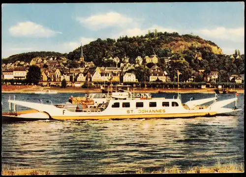 Ansichtskarte Linz am Rhein Panorama-Ansicht, Rhein Fähre St. Johannes 1970