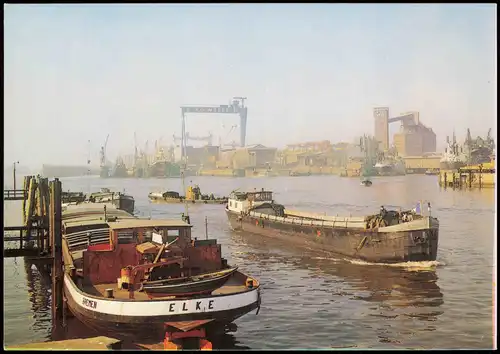 Ansichtskarte Bremen Hafen, Schiffe u.a. Frachtschiff "Elke" 1970