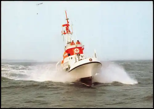 Ansichtskarte  Seenotkreuzer mit Tochterboot 1980