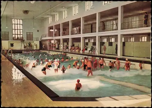 Ansichtskarte Norderney Wellenbad (Innenansicht Badeanstalt) 1966