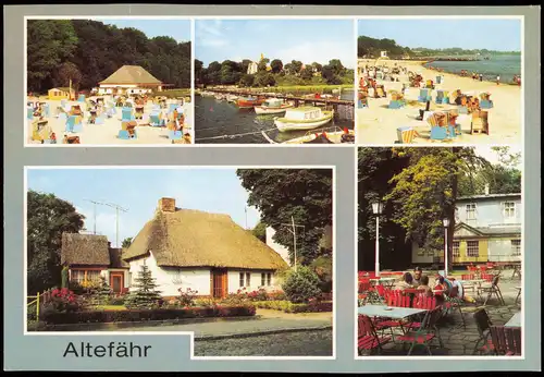 Altefähr Blick zum Café am Strand, Blick vom Seglerhafen 1989