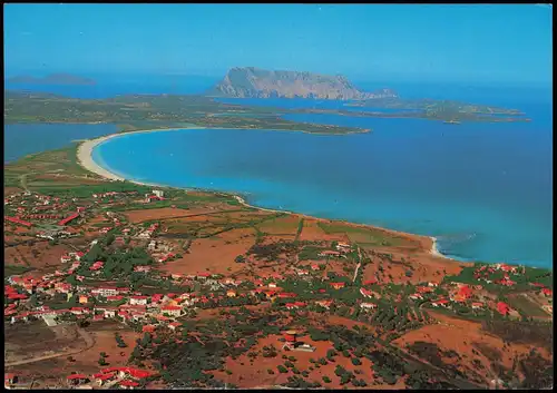 .Italien Italia Italien S. TEODORO Spiaggia la Cinta, sullo sfondo l'Isola di Tavolara 1987