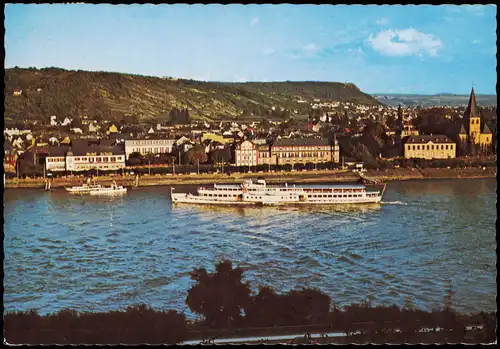 Ansichtskarte Unkel Panorama-Ansicht mit Rhein-Schiffen 1975