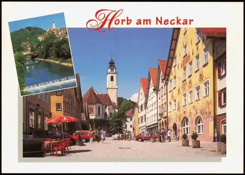 Horb am Neckar Mehrbildkarte mit 2 Ortsansichten u.a. Neckar Partie 1990