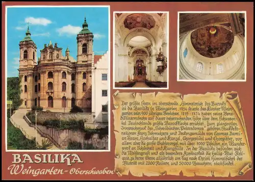 Ansichtskarte Weingarten (Württemberg) Mehrbildkarte Basilika 1998