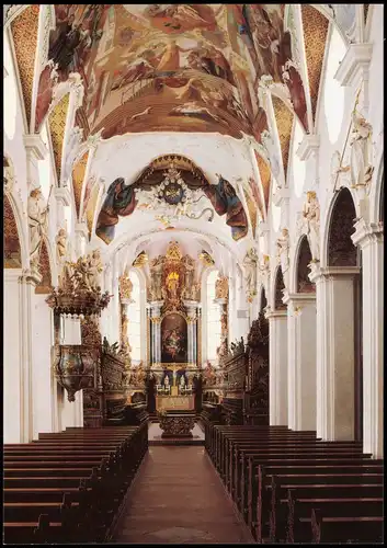 Bad Schussenried Pfarrkirche Sankt Magnus Langhaus und Chorraum  1990