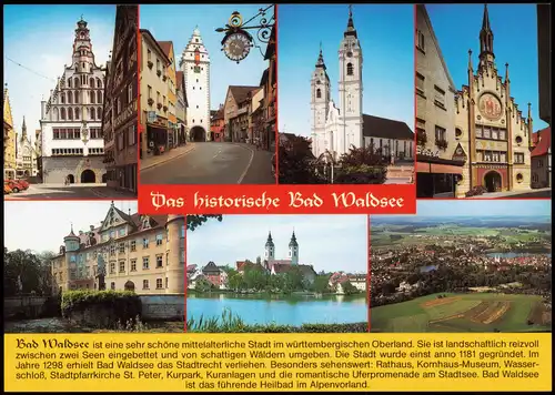 Bad Waldsee Mehrbildkarte u.a. mit div. Ortsansichten (Chronik-Karte) 1998