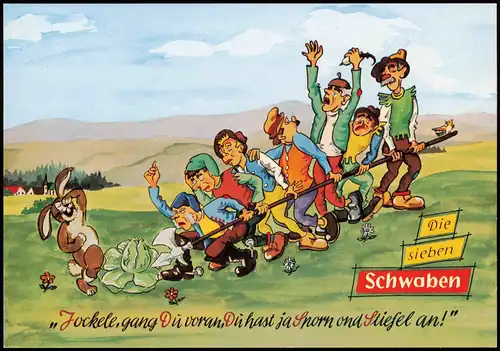 Ansichtskarte  Humor Humorkarte Scherzkarte DIE 7 SCHWABEN 2000