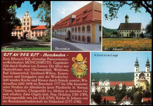 Biberach an der Riß Umland-Ansicht ROT AN DER ROT Oberschwaben ehem. Prämonstraten-Reichsabtei (Mehrbild-AK) 1998